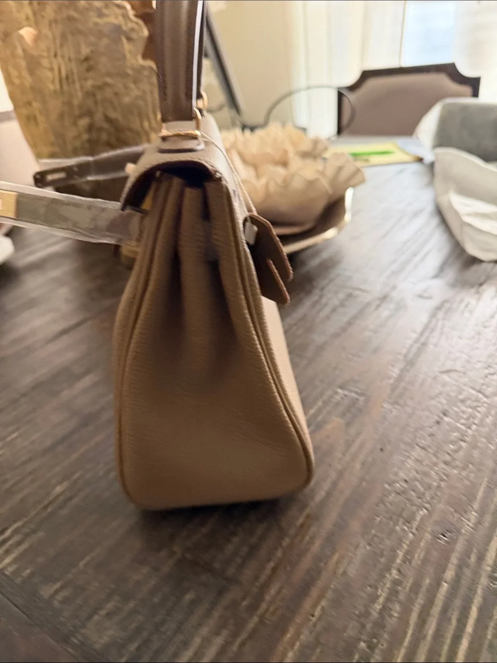 Classic Top-Handle Women’s Bag in Taupe